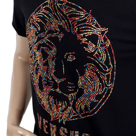 versace rhinestone t shirt|Versace Jeans Couture rhinestone.